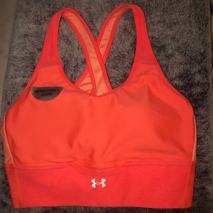 Orange under armor sports bra